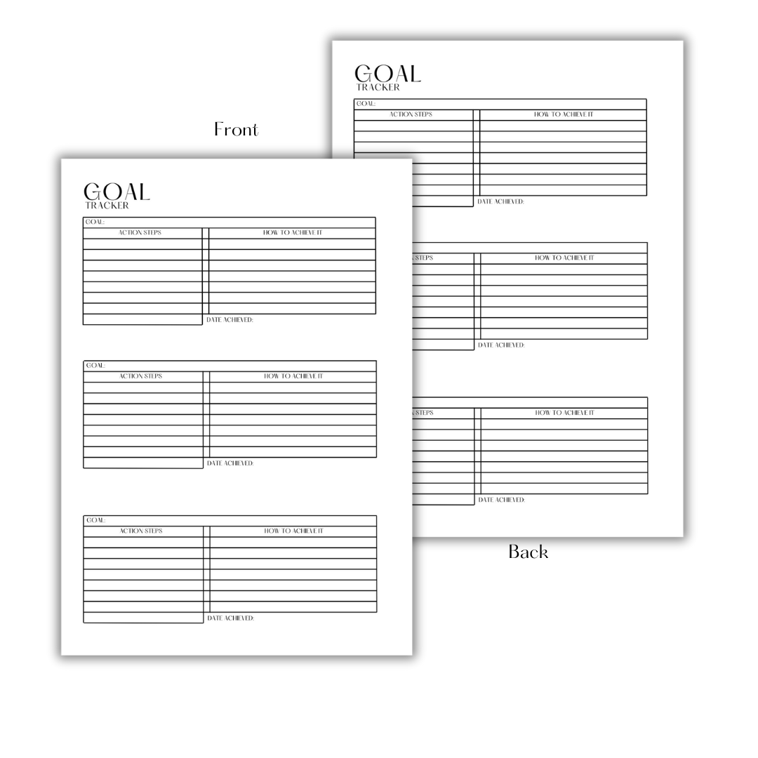 GOAL TRACKER - FILLER PAPER
