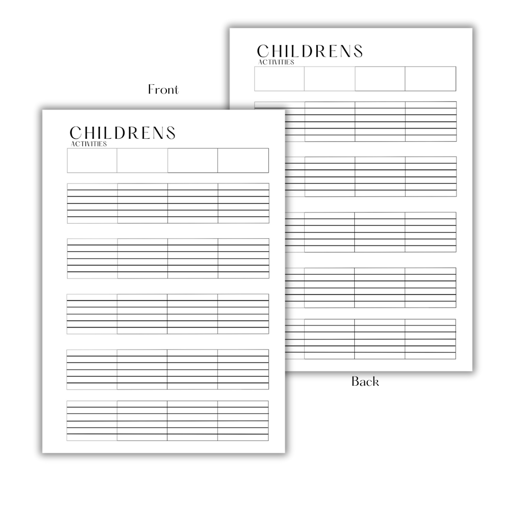 CHILDREN ACTIVITIES (PAGE 2) - FILLER PAPER