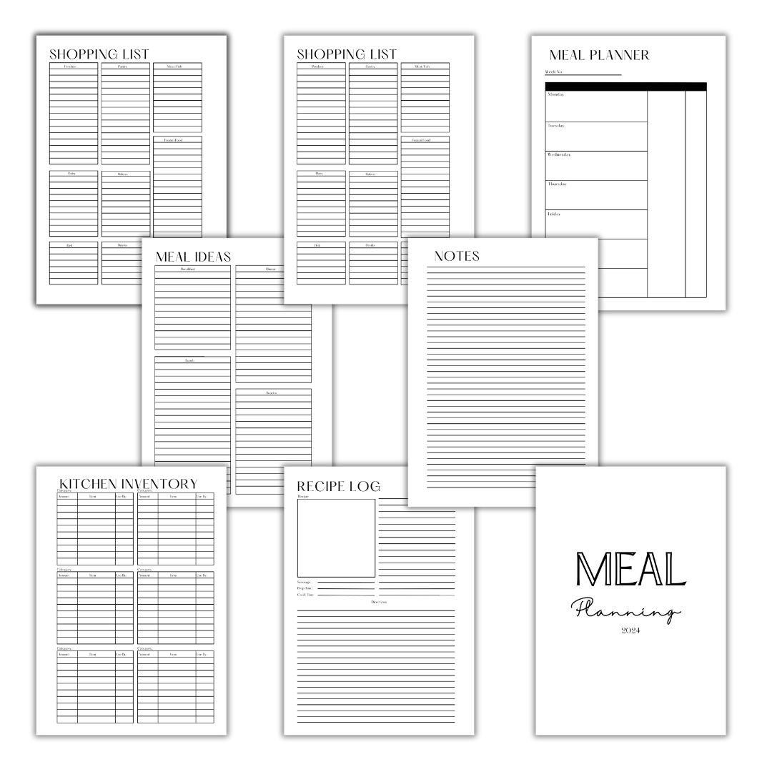 Meal Planning Planner Pages - 2024 Planner Pages