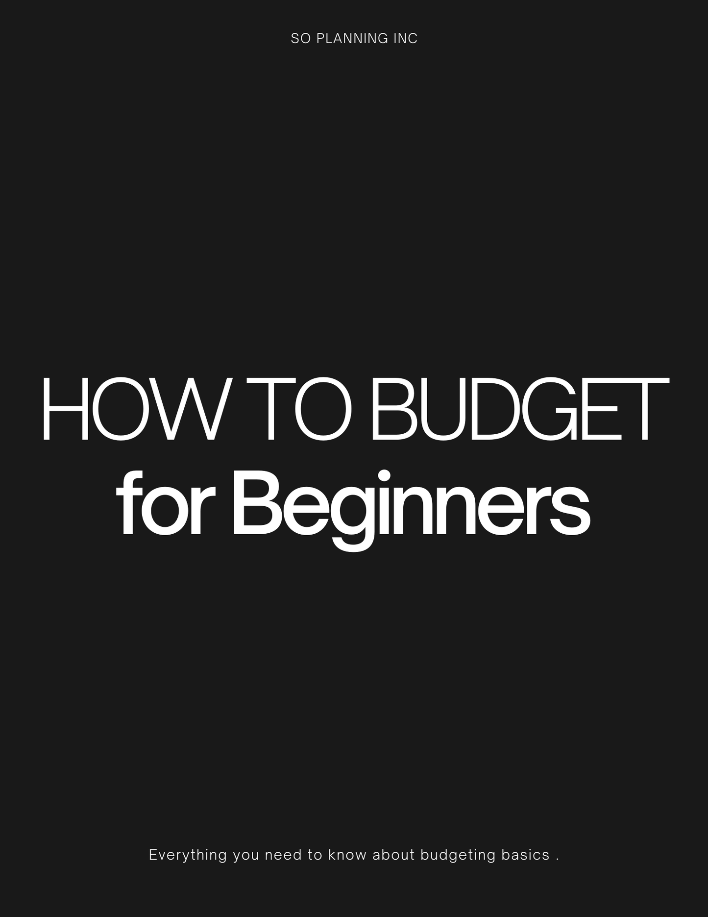 HOW TO BUDGET FOR BEGINNERS - EBOOK