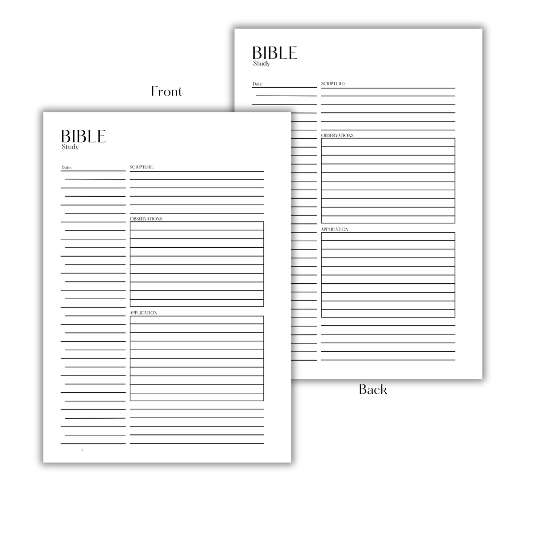 BIBLE STUDY - FILLER PAPER