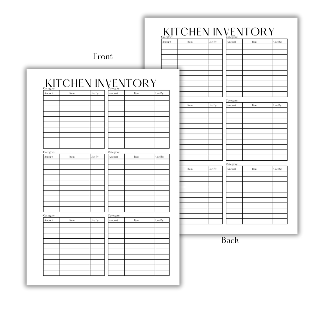 KITCHEN INVENTORY - DOWNLOAD & PRINT PDF