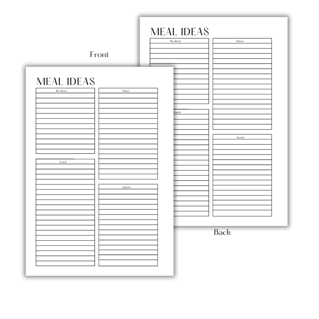 MEAL PLANNER - DOWNLOAD & PRINT PDF