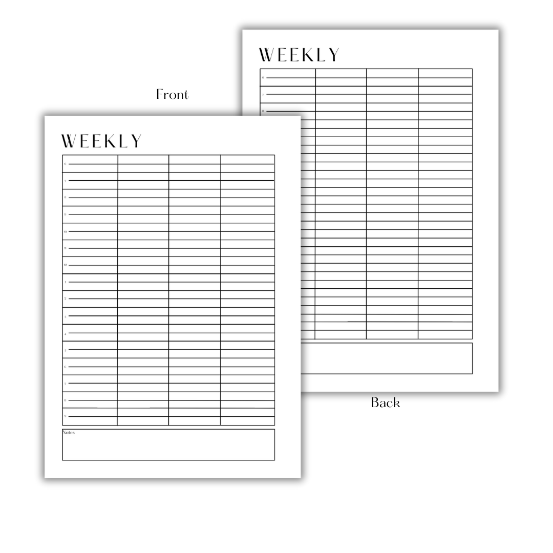 WEEKLY PLANNER (UNDATED) - FILLER PAPER