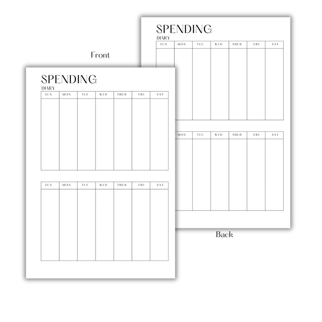 SPENDING DIARY - DOWNLOAD & PRINT PDF