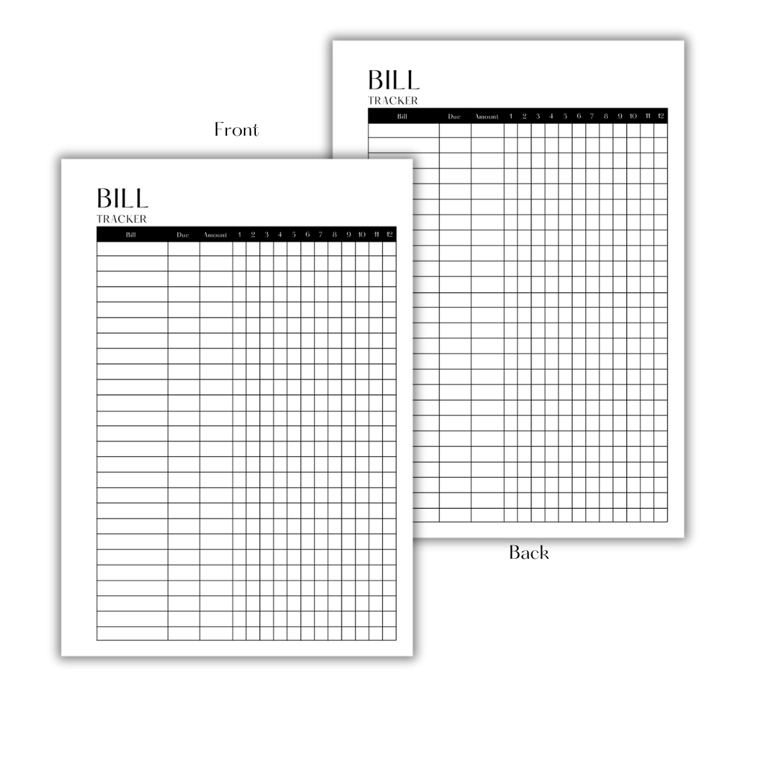 BILL TRACKER - DOWNLOAD & PRINT PDF