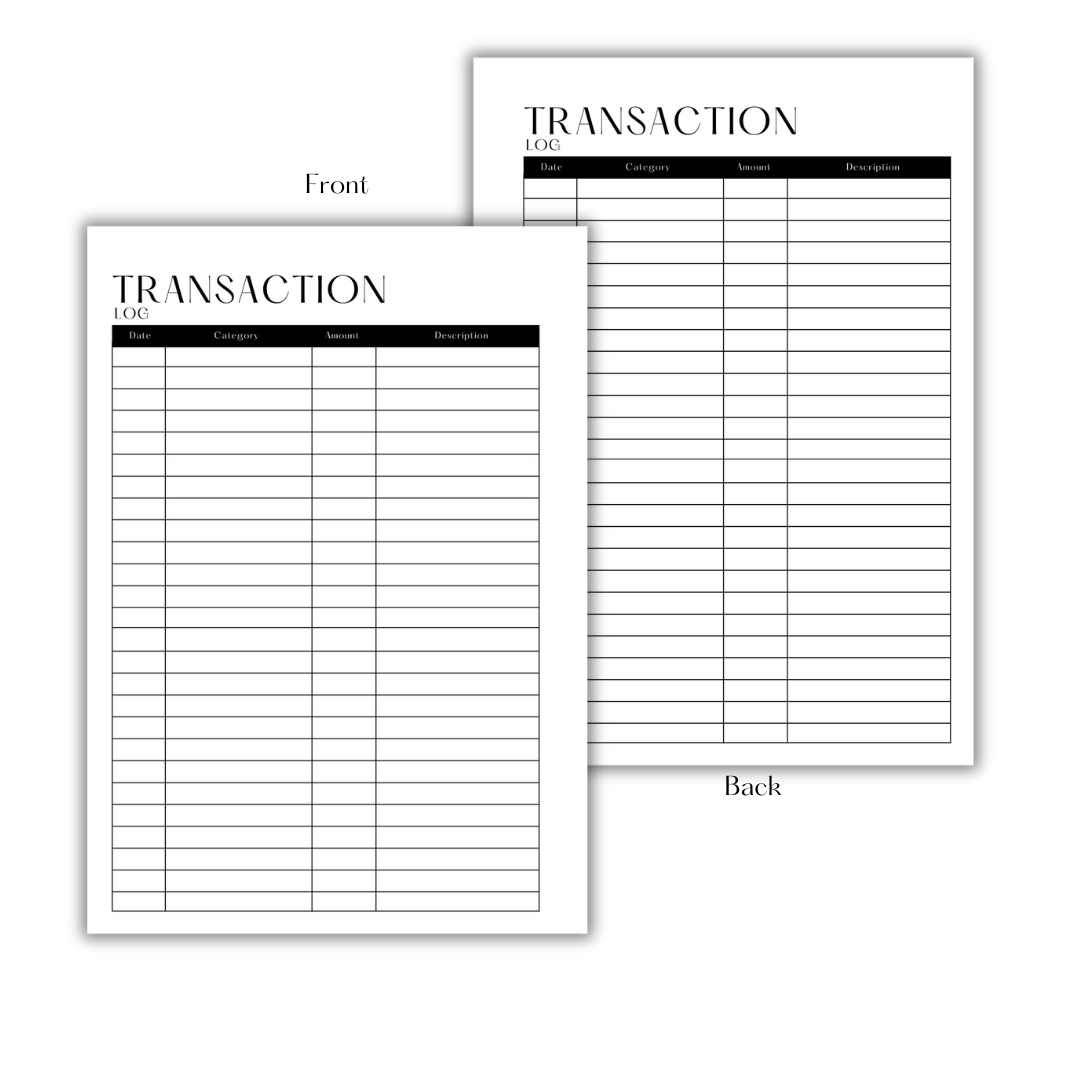 TRANSACTION LOG - DOWNLOAD & PRINT PDF