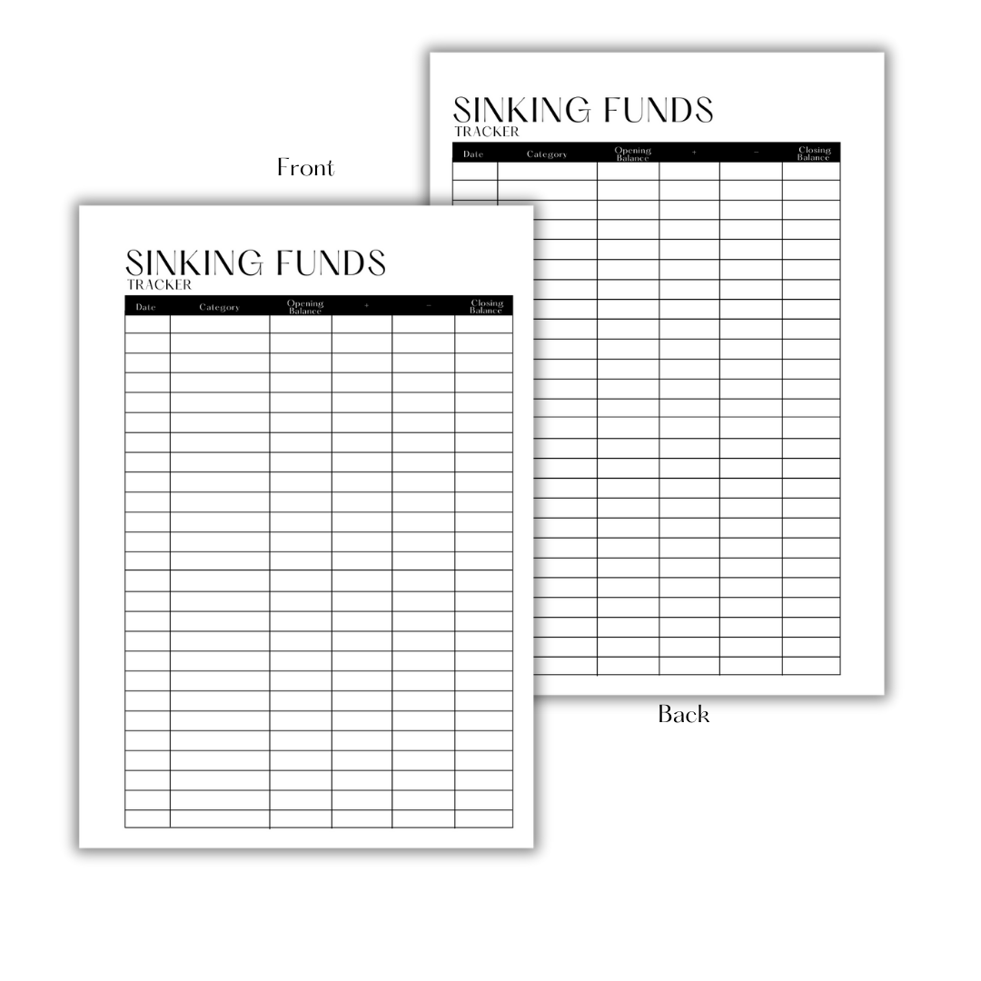 SINKING FUNDS TRACKER - DOWNLOAD & PRINT PDF