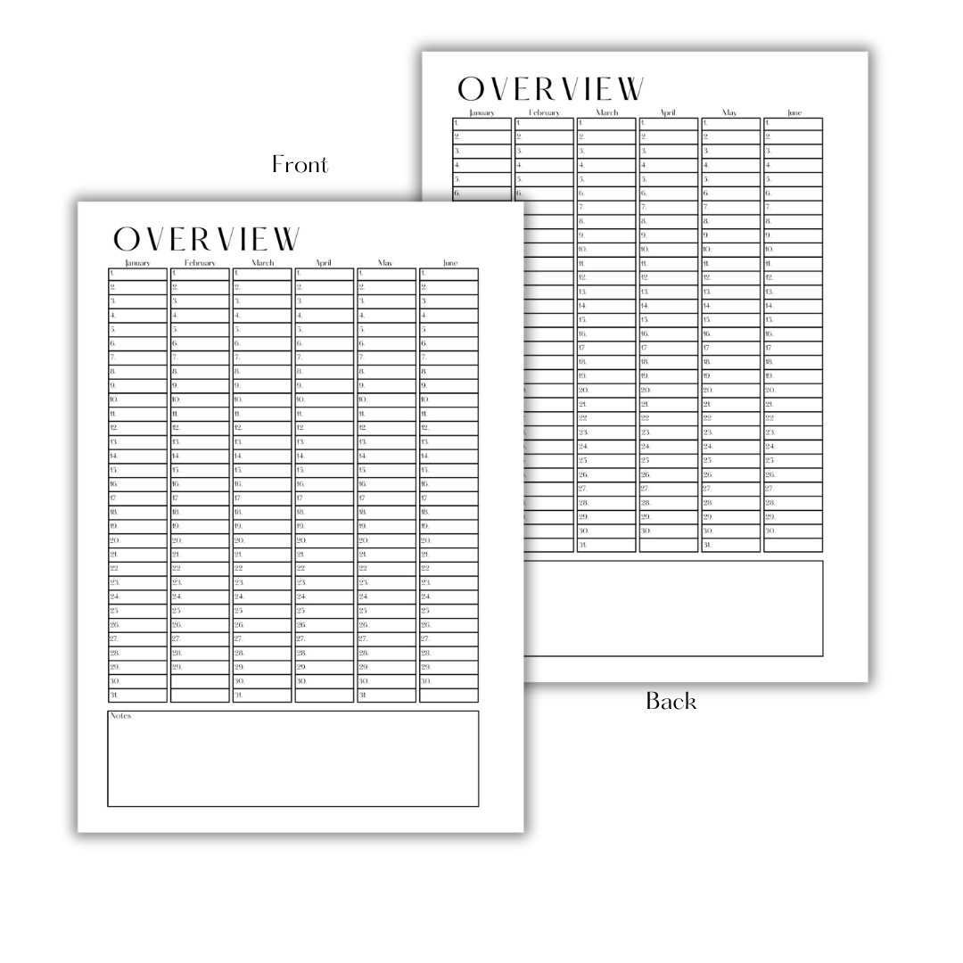 YEARLY OVERVIEW - DOWNLOAD & PRINT PDF