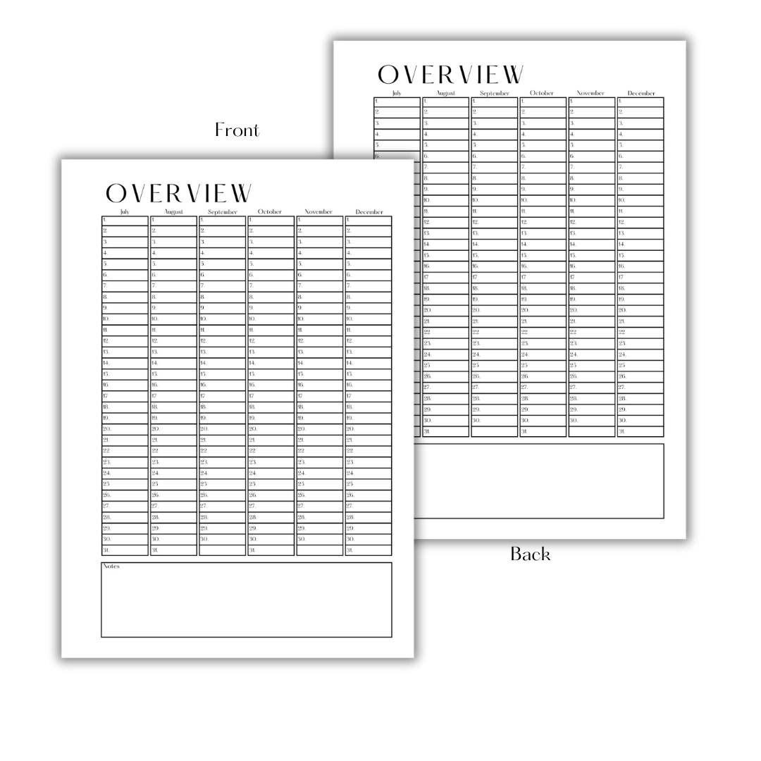 YEARLY OVERVIEW - DOWNLOAD & PRINT PDF