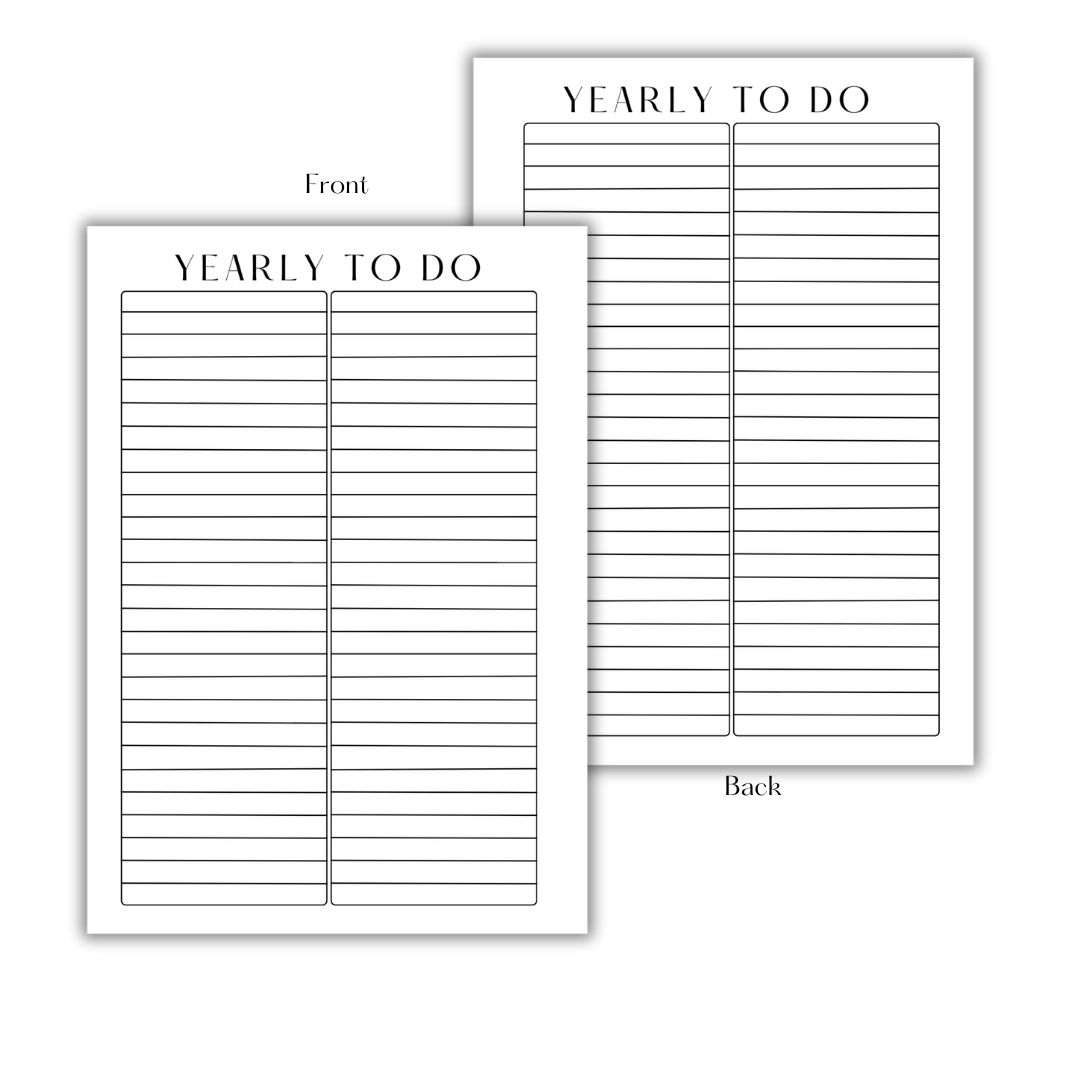 YEARLY TO DO - DOWNLOAD & PRINT PDF