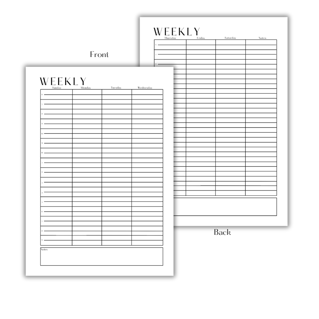 WEEKLY PLANNER - DOWNLOAD & PRINT PDF