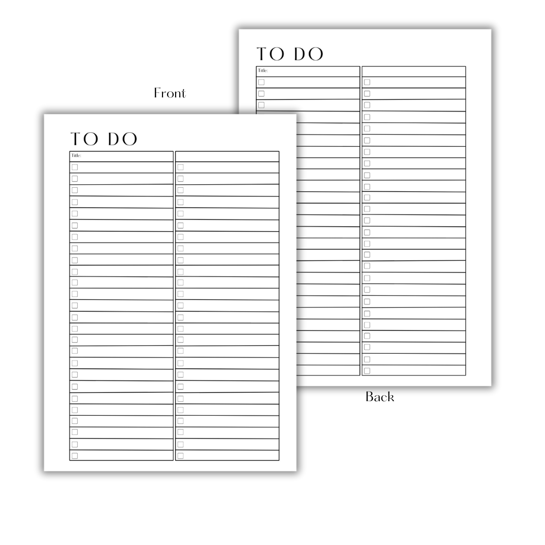 TO DO - FILLER PAPER