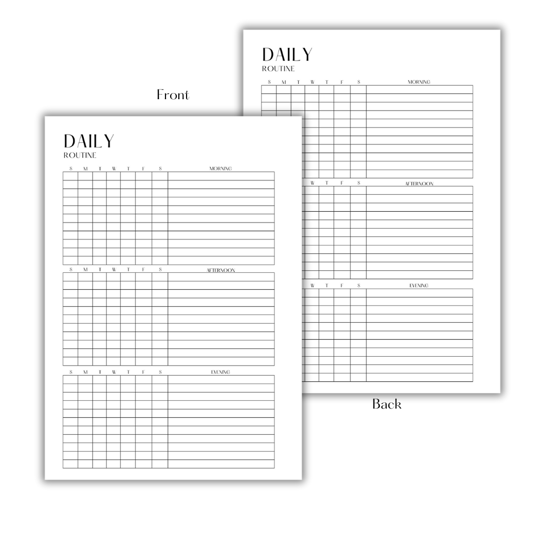 DAILY ROUTINE - FILLER PAPER – SO PLANNING INC