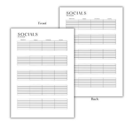 SOCIAL PLANNER (THU-SUN) - FILLER PAPER