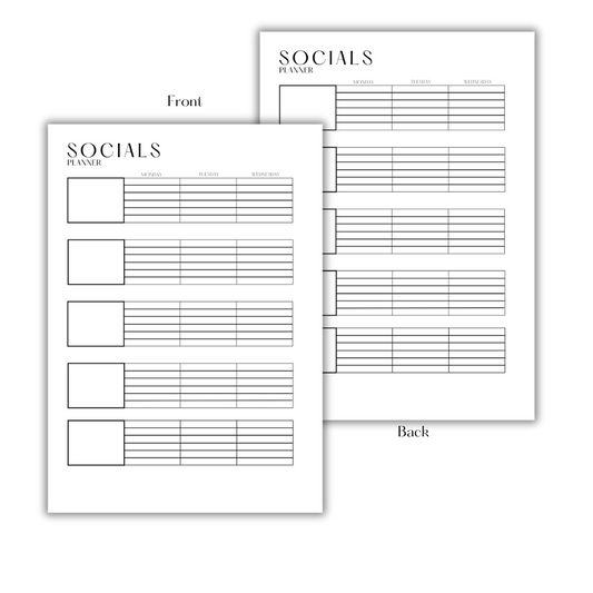 SOCIAL PLANNER (MON-WED) - FILLER PAPER