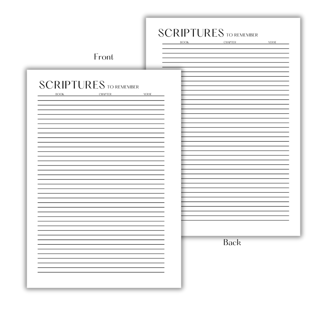 SCRIPTURES TO REMEMBER - DOWNLOAD & PRINT PDF
