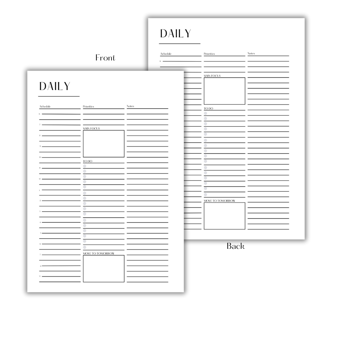 DAILY PLANNER (UNDATED) - FILLER PAPER