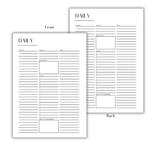 DAILY PLANNER (UNDATED) - DOWNLOAD & PRINT PDF