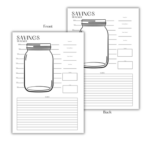 SAVINGS TRACKER JAR - FILLER PAPER