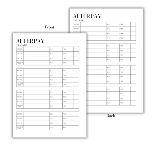 AFTERPAY TRACKER - FILLER PAPER